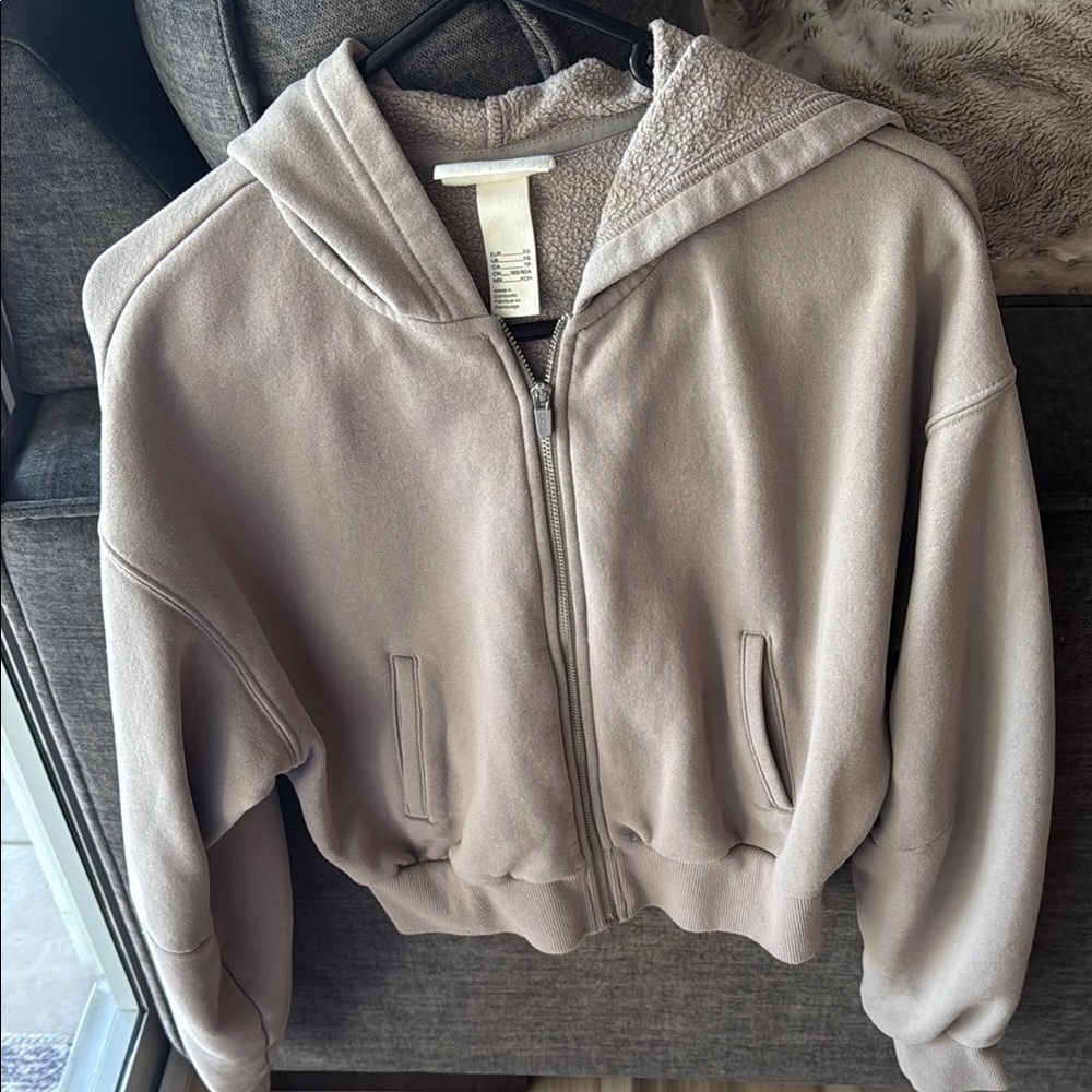 Cozy Tan Zip-Up Hoodie